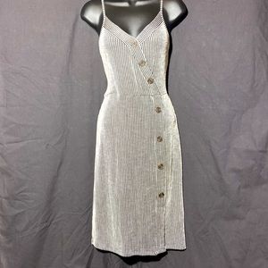 Caution to the Wind Spaghetti Dress. NWOT. Size Large. Black & White Stripes.